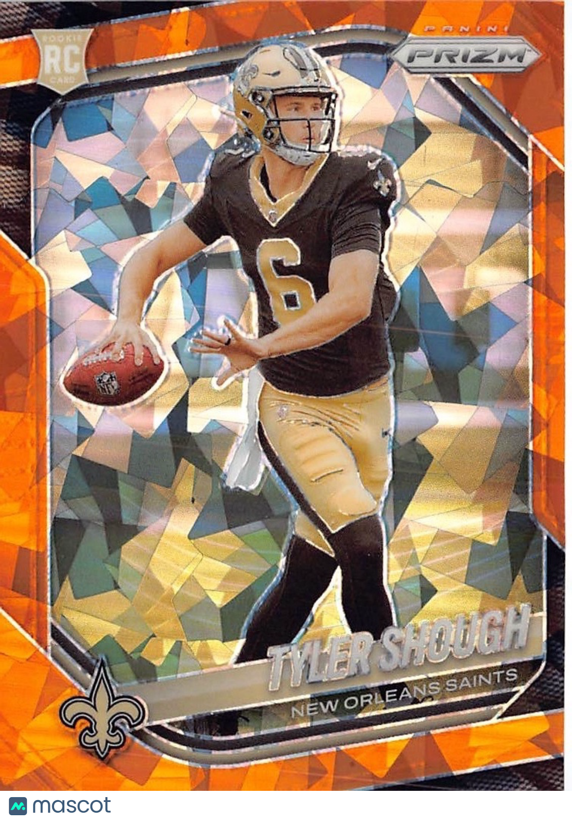 2025 Panini Prizm Football Tyler Shough Orange Ice Rookie RC #327 Saints