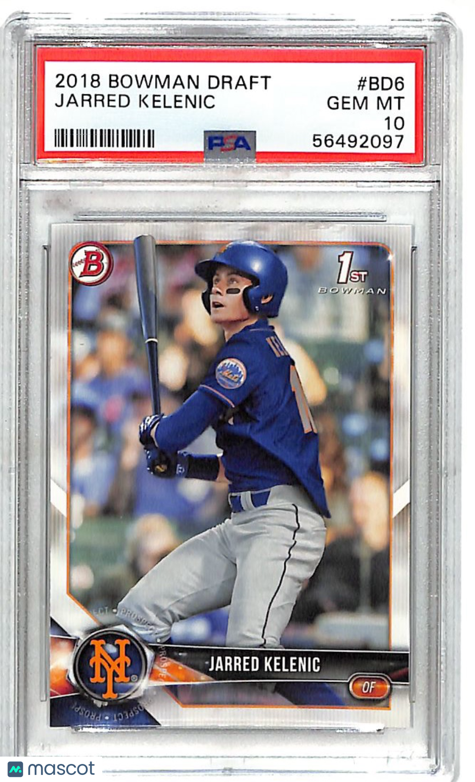 2018 Bowman Draft Jarred Kelenic Rookie #BD6 PSA 10 New York Mets