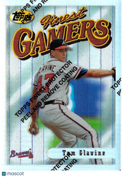 1996 Topps Finest Tom Glavine Refractor With Coating #72 Atlanta Braves