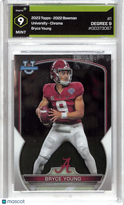 2023 Bowman Chrome University Bryce Young Rookie #1 Degree 9 Alabama