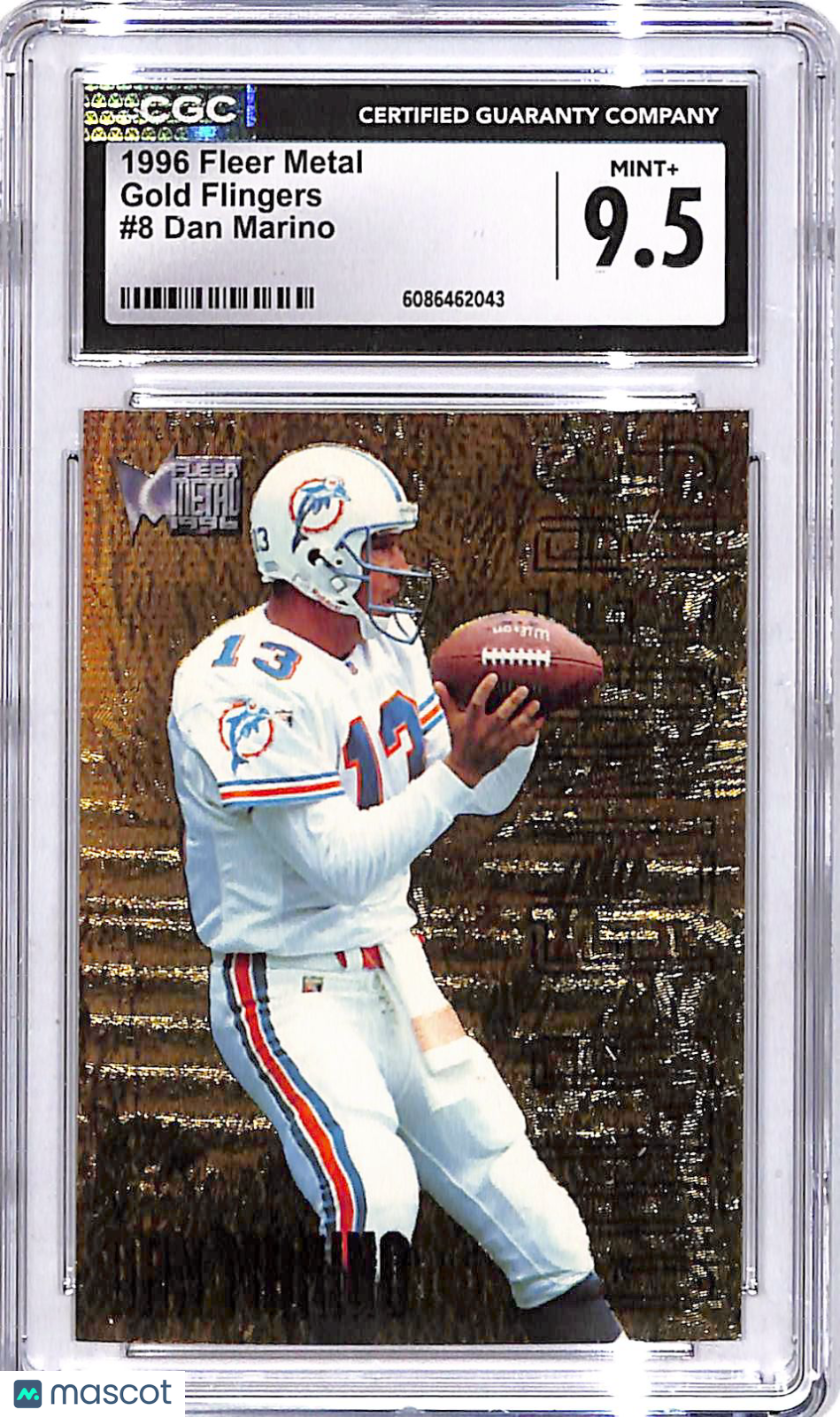 1996 Fleer Metal Dan Marino Gold Flingers #8 CGC 9.5 Miami Dolphins