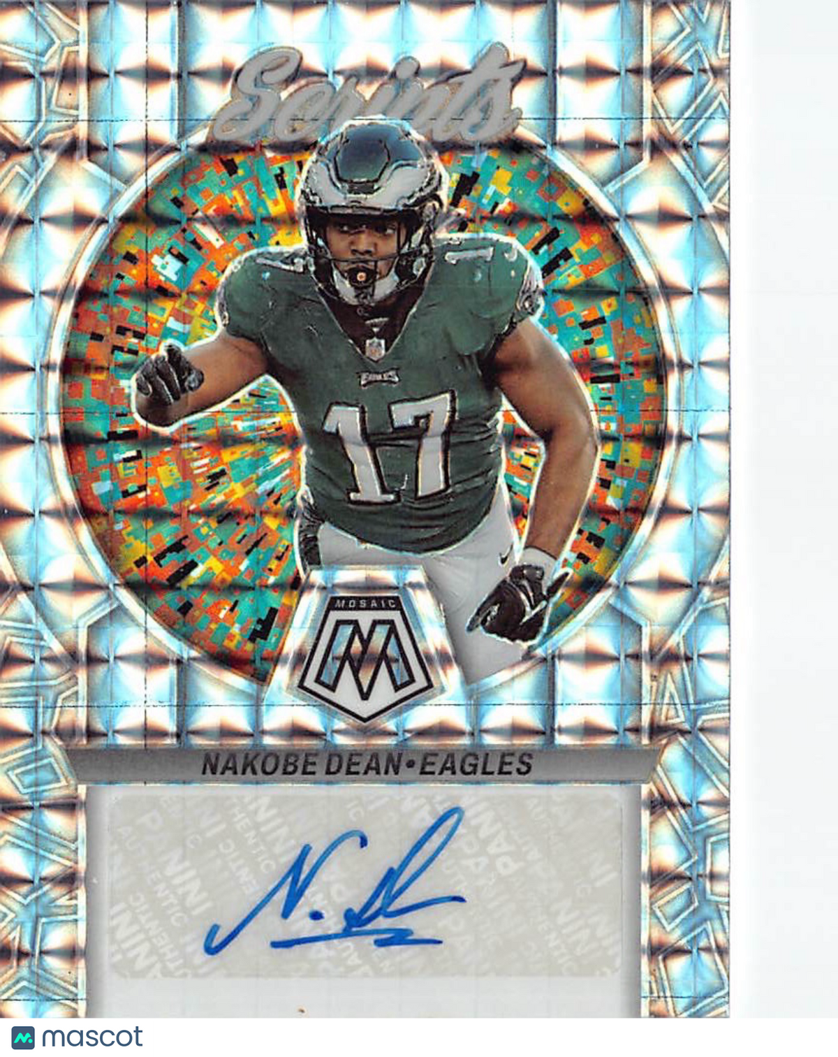 2023 Panini Mosaic Football Nakobe Dean Autograph #S6 Philadelphia Eagles