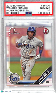 2019 Bowman Paper Prospects Wander Franco #BP100 PSA 10