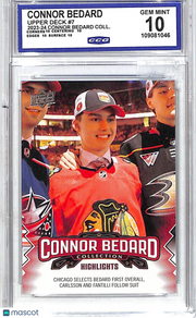 2023-24 Connor Bedard Collection Rookie #7 CCG 10 Chicago Blackhawks