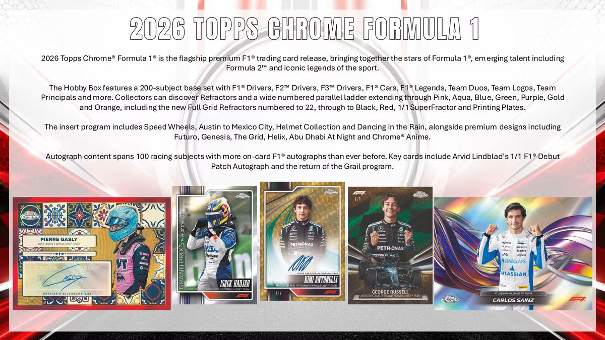 2026 Topps Chrome F1 Formula 1 Hobby Box