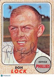 1968 Topps Don Lock Autograph #59 Philadelphia Phillies