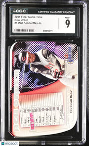 2001 Fleer Game Time Ken Griffey Jr. New Order #14NO CGC 9 Cincinnati Reds