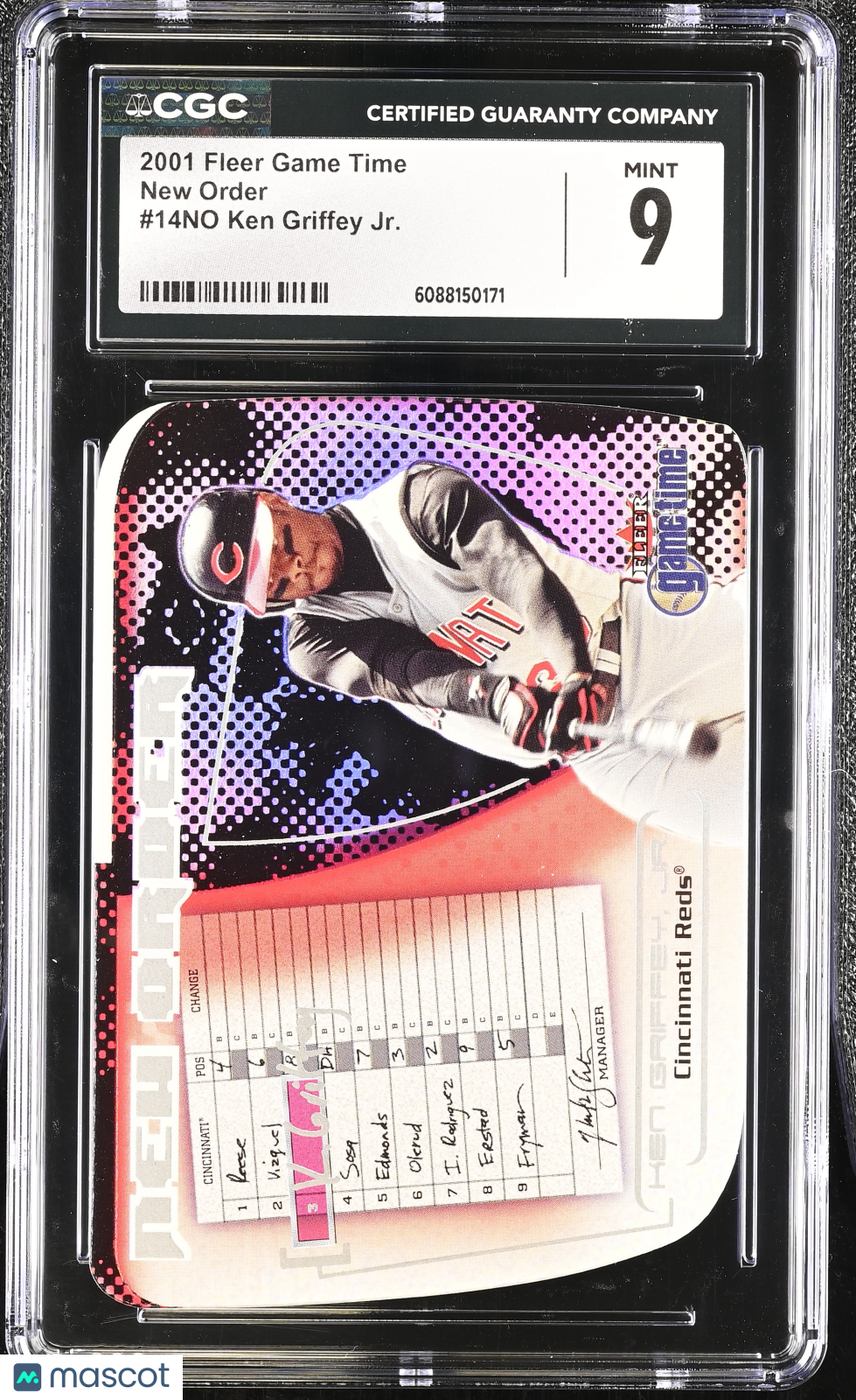 2001 Fleer Game Time Ken Griffey Jr. New Order #14NO CGC 9 Cincinnati Reds