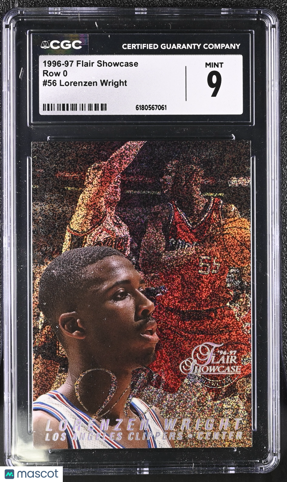 1996-97 Flair Showcase Lorenzen Wright Row 0 #56 CGC 9 Los Angeles Clippers