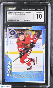 2024 UD Nat'l Hockey Card Day Connor Bedard Rookie #NHCD-31 CGC 10 Blackhawks