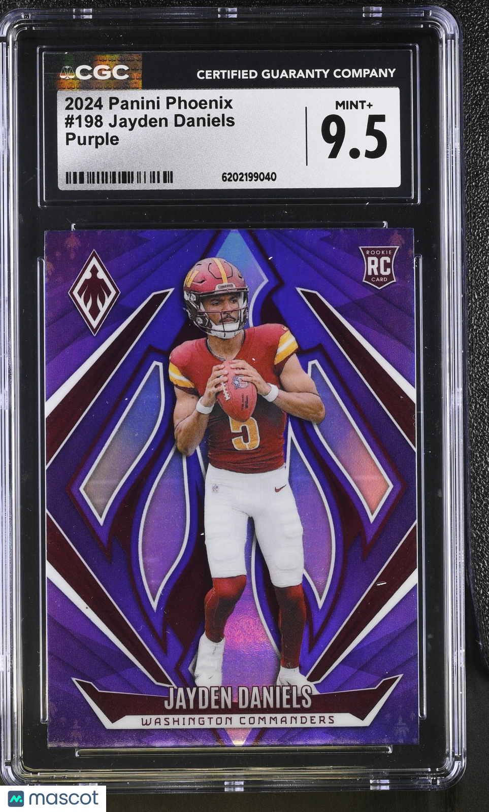 2024 Panini Phoenix Jayden Daniels Purple Rookie #198 CGC 9.5 Commanders