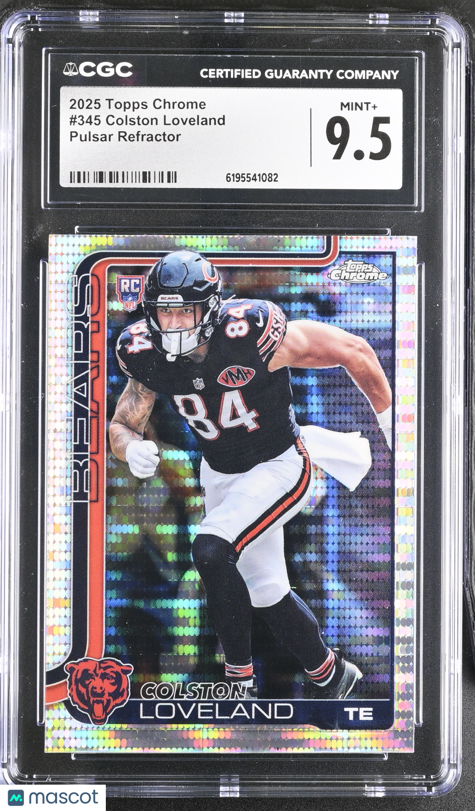 2025 Topps Chrome Colston Loveland Pulsar Refractor Rookie #345 CGC 9.5 Bears