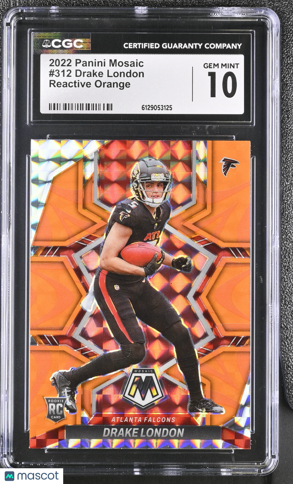 2022 Panini Mosaic Drake London Reactive Orange Rookie #312 CGC 10 Falcons