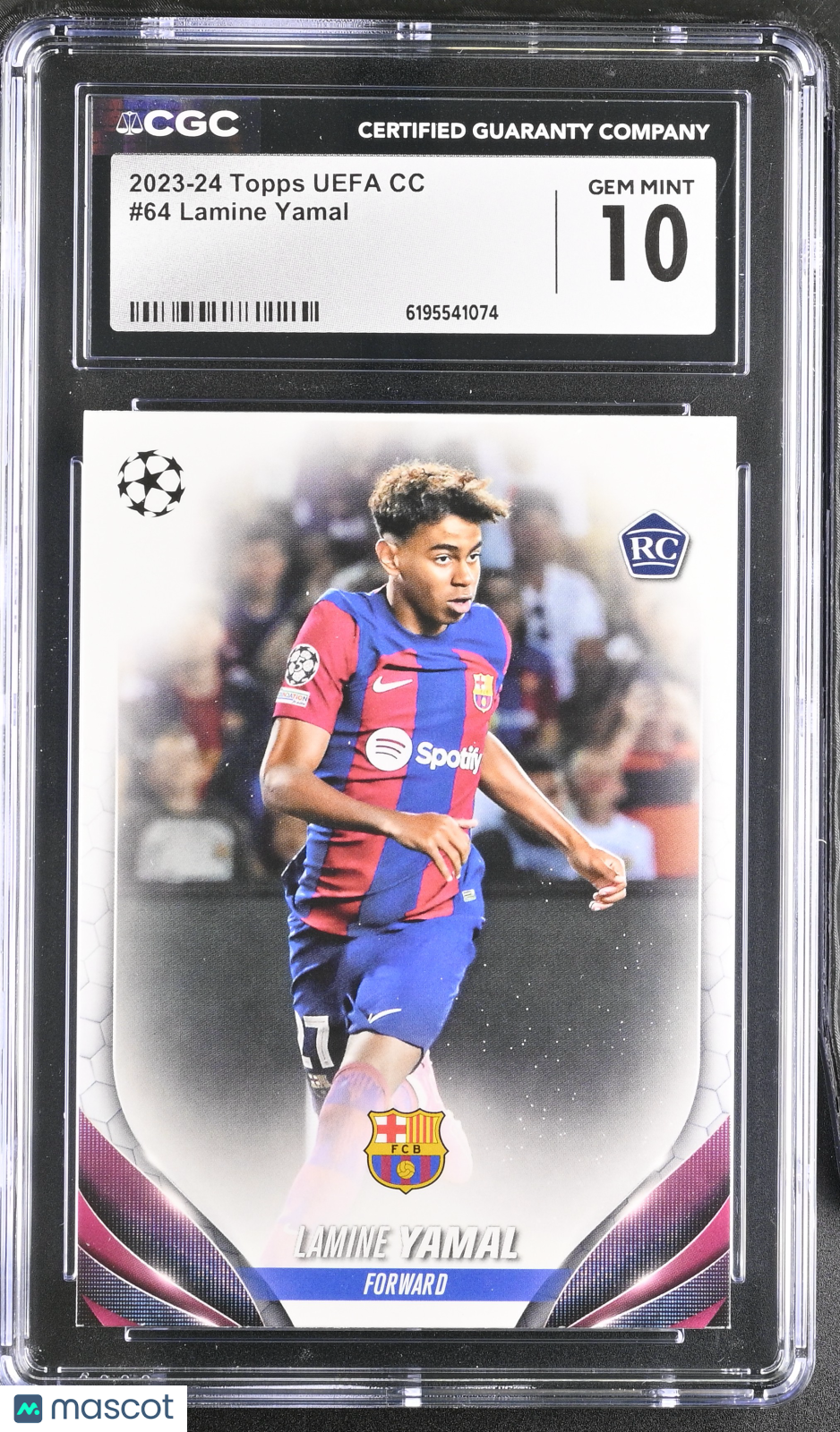 2023-24 Topps UEFA CC Lamine Yamal Rookie #64 CGC 10 FC Barcelona