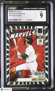 2025 Donruss Nick Kurtz Rookie Diamond Marvels #2 CGC 9 Oakland Athletics