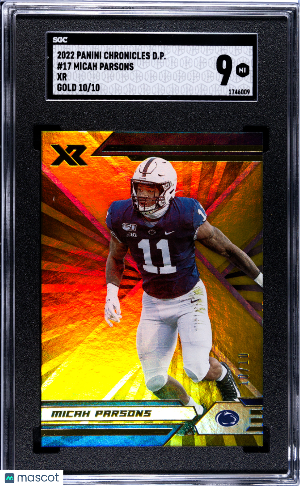 2022 Panini Chronicles Draft Picks Micah Parsons XR Gold /10 17 SGC 9 Penn State
