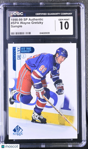 1998-99 SP Authentic Wayne Gretzky Sample #SPA CGC 10 New York Rangers