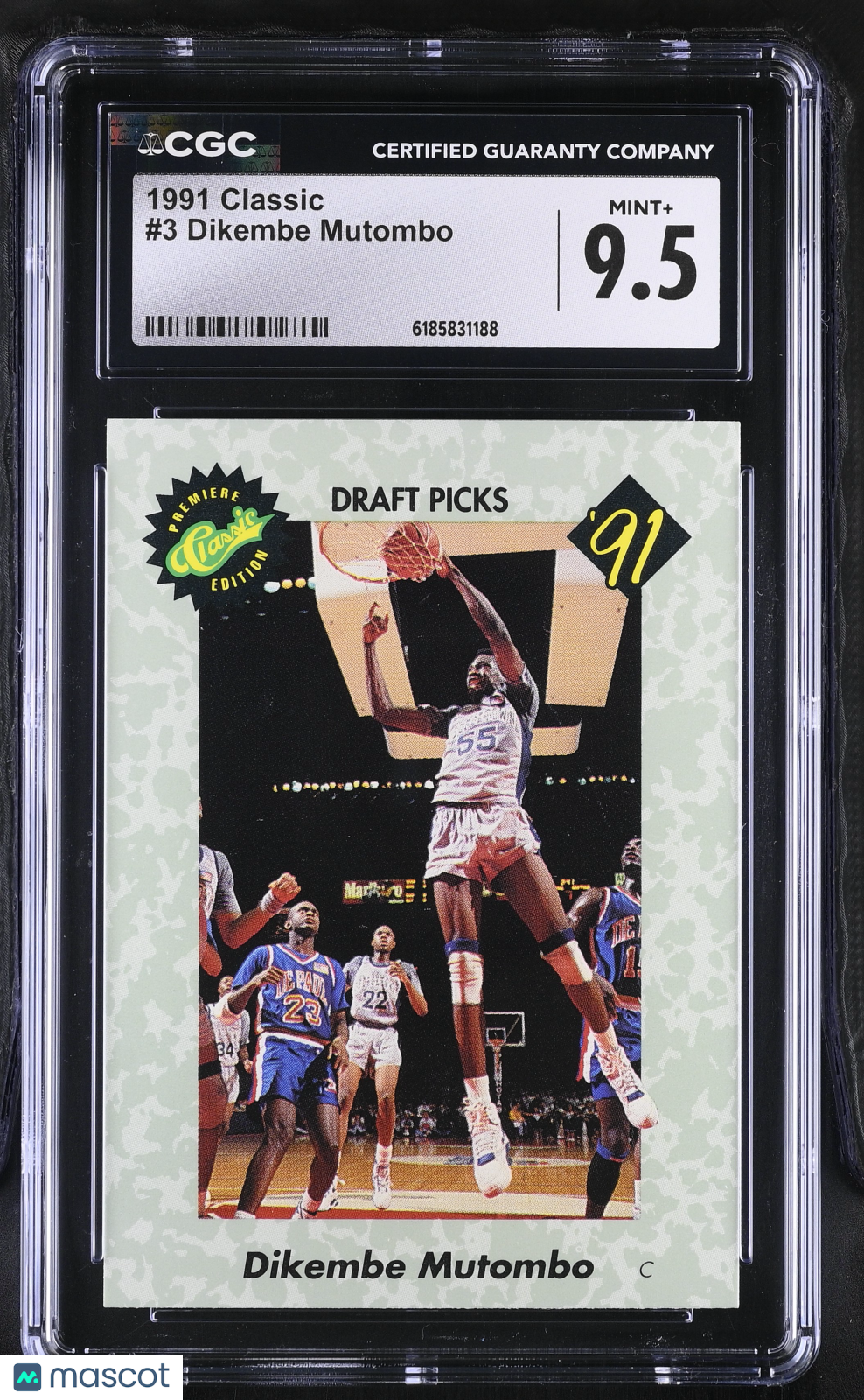 1991 Classic Dikembe Mutombo Rookie #3 CGC 9.5 Denver Nuggets