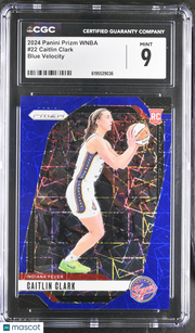 2024 Panini Prizm WNBA Caitlin Clark Blue Velocity Rookie #22 CGC 9 Fever