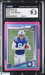 2025 Donruss Tyler Warren Pink Rookie Optic Preview #337 CGC 9.5 Colts