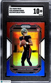 2022 Panini Prizm Desmond Ridder Red White Blue Rookie #302 SGC 10 Falcons