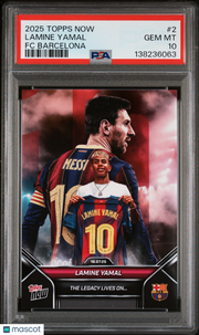 2025-2026 Topps Now FC Barcelona Lamine Yamal #2 PSA 10 FC Barcelona