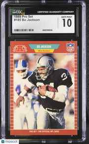 1989 Pro Set Bo Jackson #185 CGC 10 Oakland Raiders