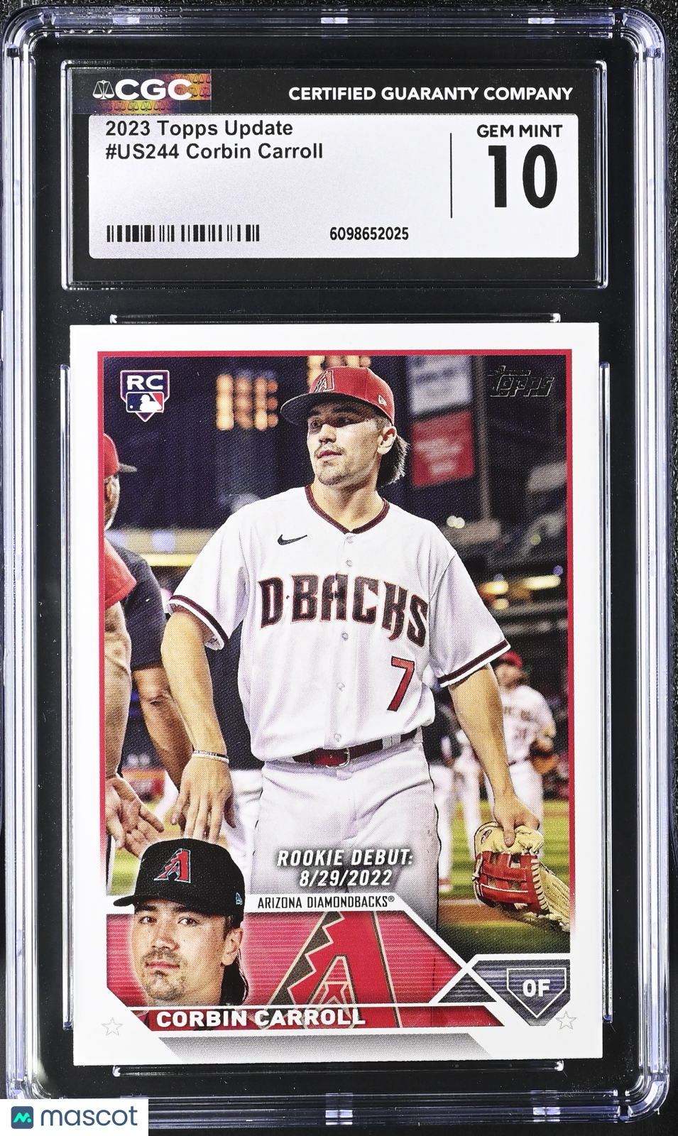 2023 Topps Update Corbin Carroll Rookie #US244 CGC 10 Arizona Diamondbacks