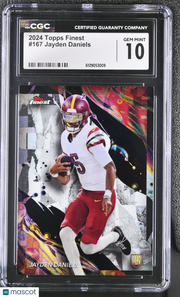 2024 Topps Finest Jayden Daniels Rookie #167 CGC 10 Washington Commanders