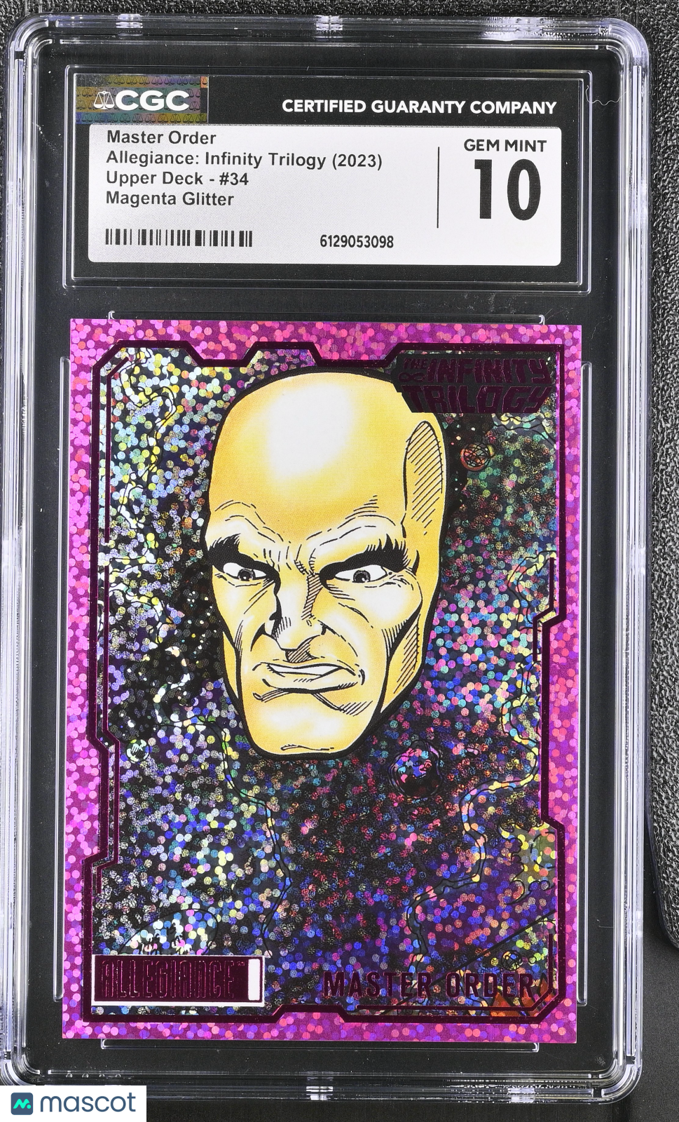 2023 Upper Deck Allegiance Infinity Master Order /199 Magenta Glitter CGC 10
