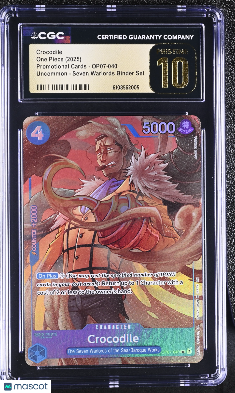 2025 One Piece Seven Warlords Crocodile CGC 10 #OP07-040