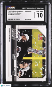 2024 Panini Instant LIX Champions Nick Sirianni Philadelphia Eagles #36 CGC 10