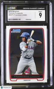 2012 Bowman Francisco Lindor Chrome Prospects #BCP3 CGC 9