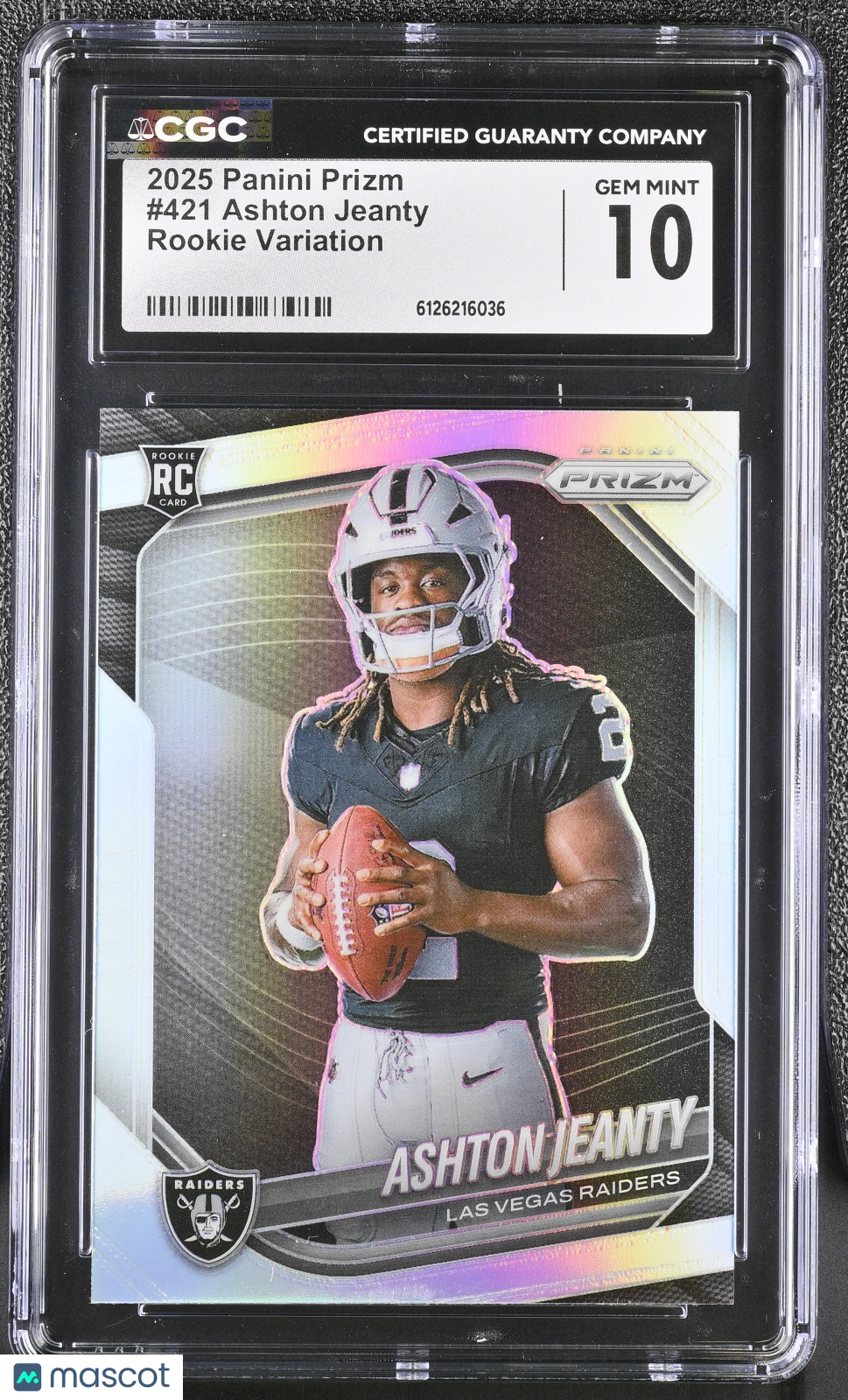 2025 Panini Prizm Ashton Jeanty Rookie Variation #421 CGC 10 Las Vegas Raiders