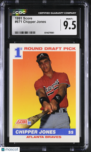 1991 Score Chipper Jones Rookie #671 CGC 9.5 Atlanta Braves