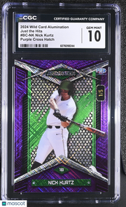 2024 Wild Card Alumination Nick Kurtz Purple Cross Hatch /5 Rookie #BC-NK CGC 10