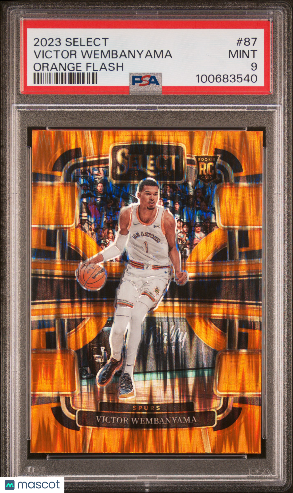2023 Panini Select Victor Wembanyama Orange Flash Rookie #87 PSA 9 Spurs
