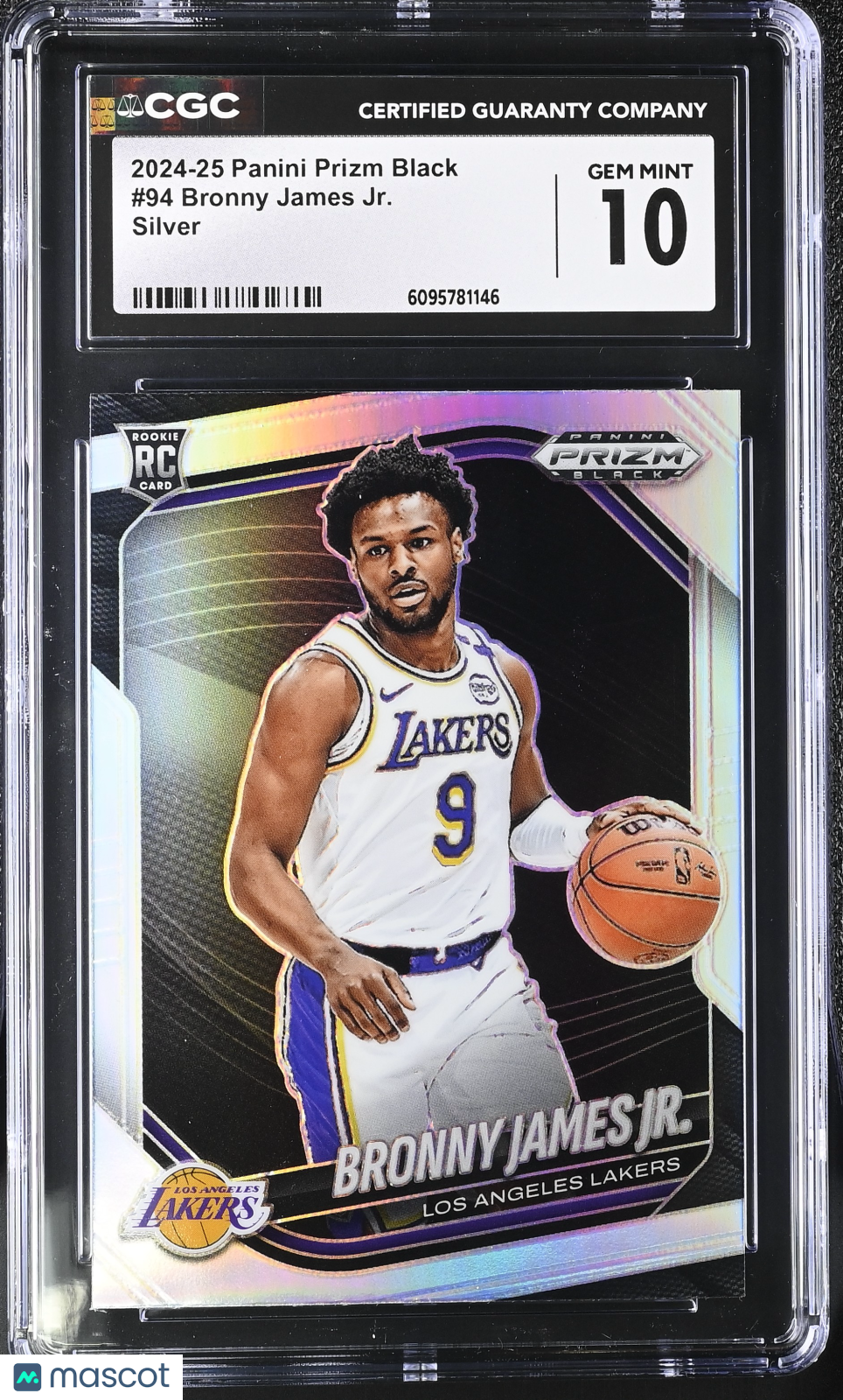 2024-25 Panini Prizm Black Bronny James Jr. Silver Rookie #94 CGC 10 Lakers