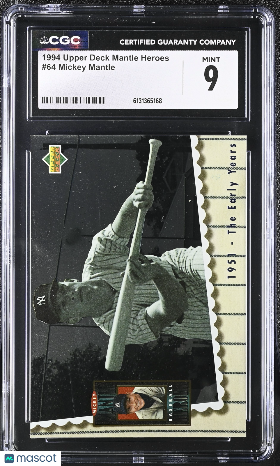 1994 Upper Deck Mickey Mantle Baseball Heroes #64 CGC 9 New York Yankees