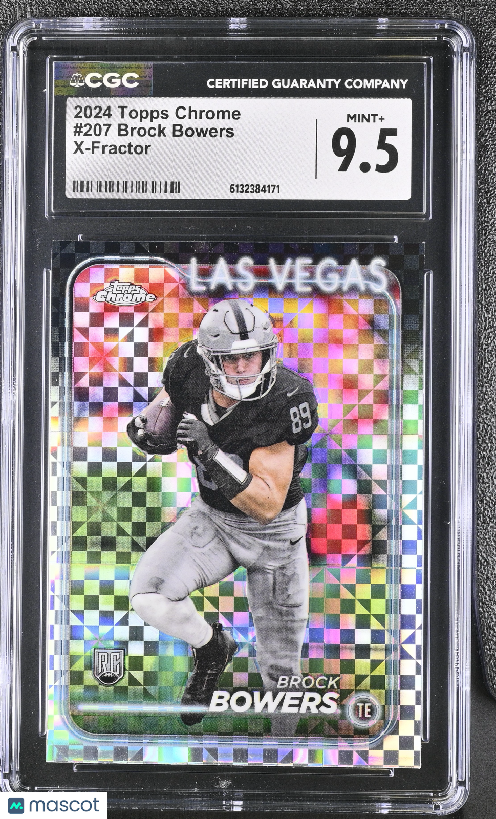2024 Topps Chrome Brock Bowers X-Fractor #207 CGC 9.5 Las Vegas Raiders