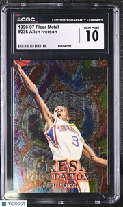 1996-97 Fleer Metal Allen Iverson Rookie #236 CGC 10 Philadelphia 76ers