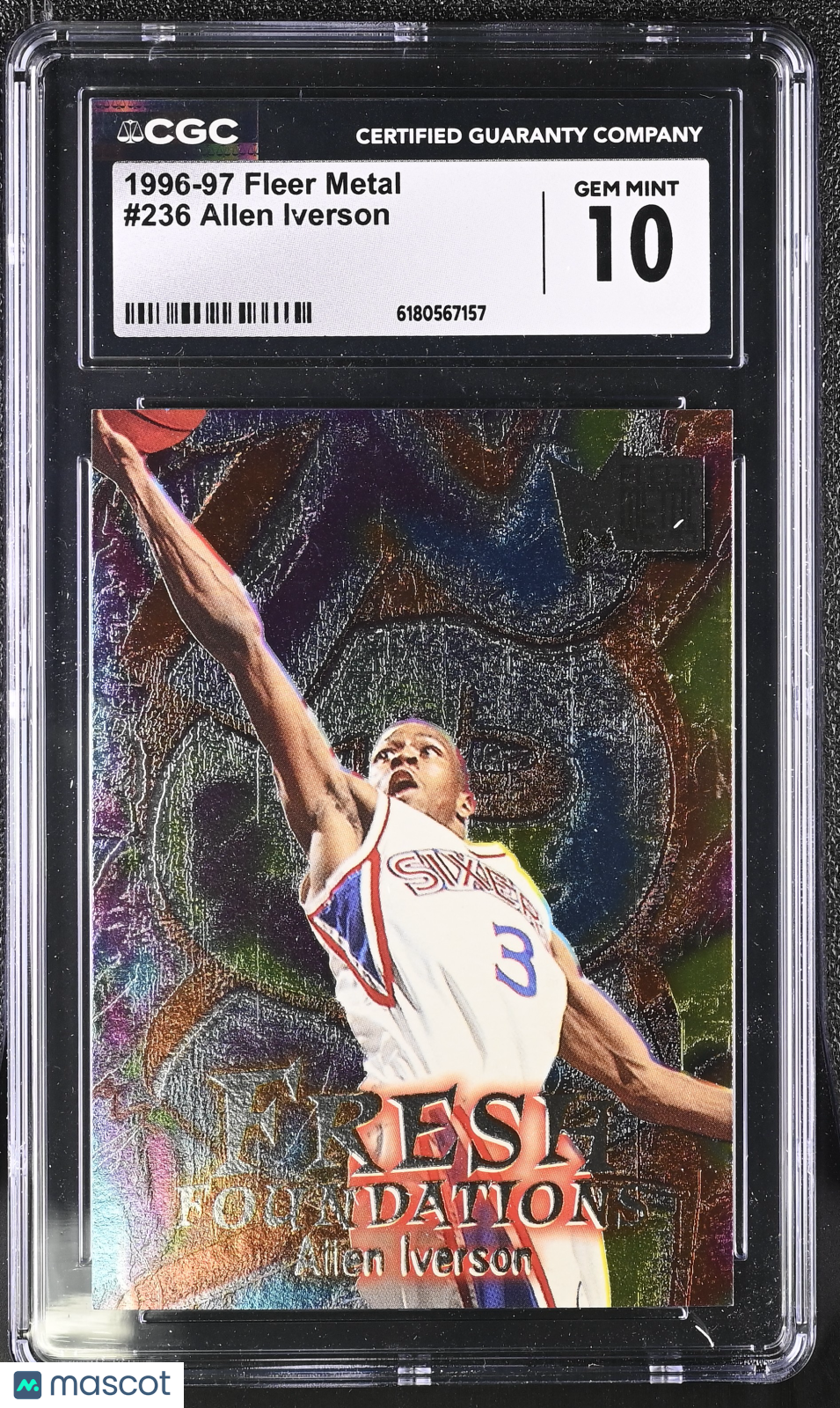 1996-97 Fleer Metal Allen Iverson Rookie #236 CGC 10 Philadelphia 76ers