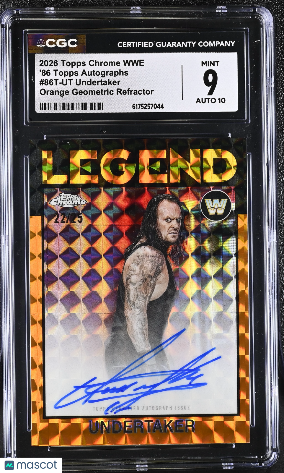 2026 Topps Chrome WWE Undertaker Orange Geometric /25 '86 Auto #86T-UT CGC 9