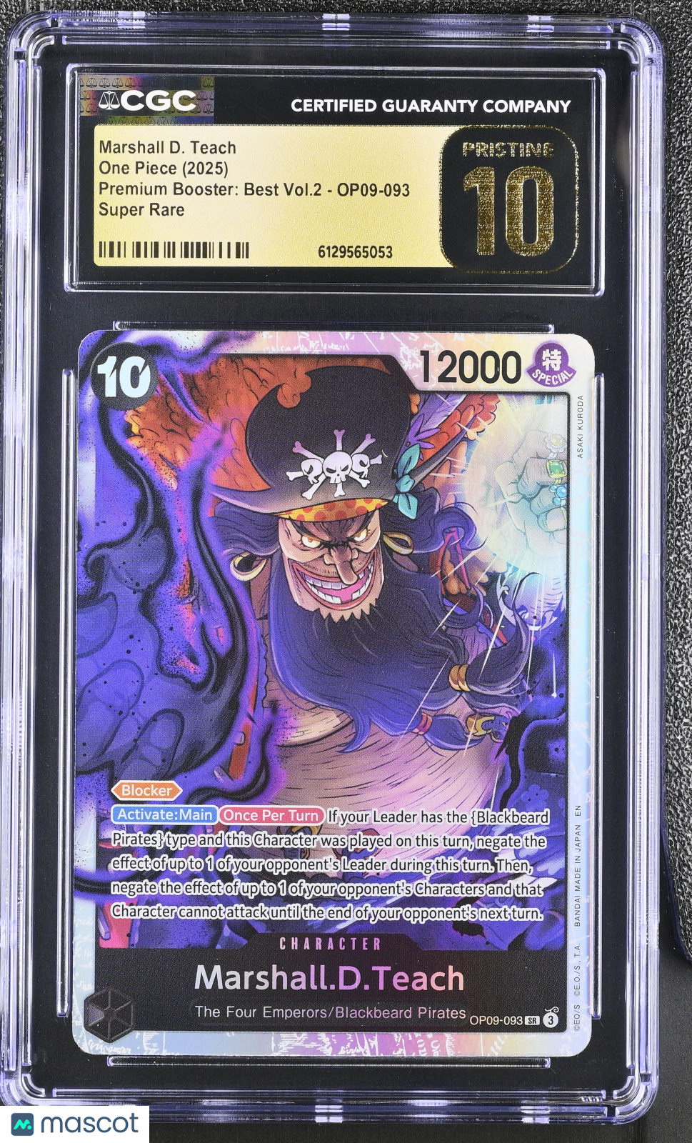 One Piece Premium Booster: Best Vol.2 Marshall D. Teach CGC 10 OP09-093 Pristine