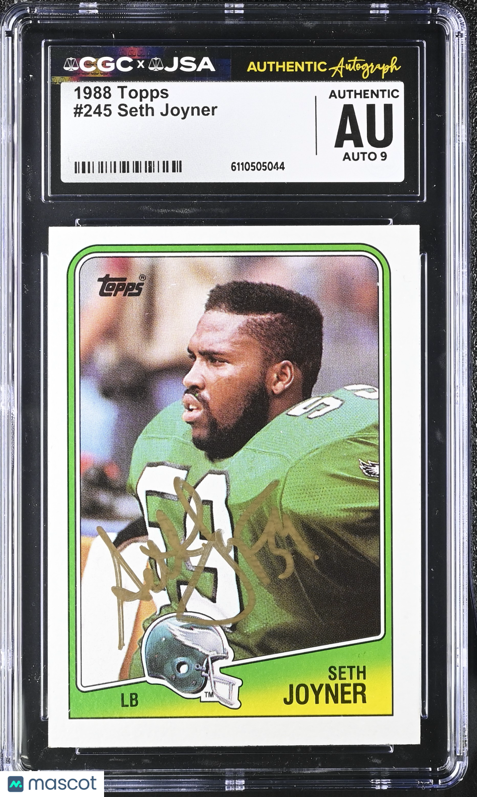1988 Topps Seth Joyner Autograph #245 CGC Authentic JSA Philadelphia Eagles