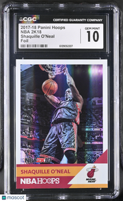2017-18 Panini Hoops Shaquille O'Neal Foil NBA 2K18 CGC 10 Miami Heat