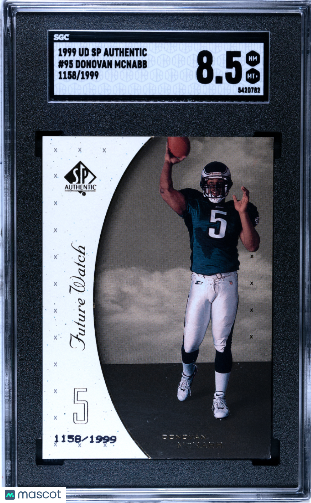 1999 Upper Deck SP Authentic Donovan Mcnabb /1999 Rookie #95 SGC 8.5 Eagles