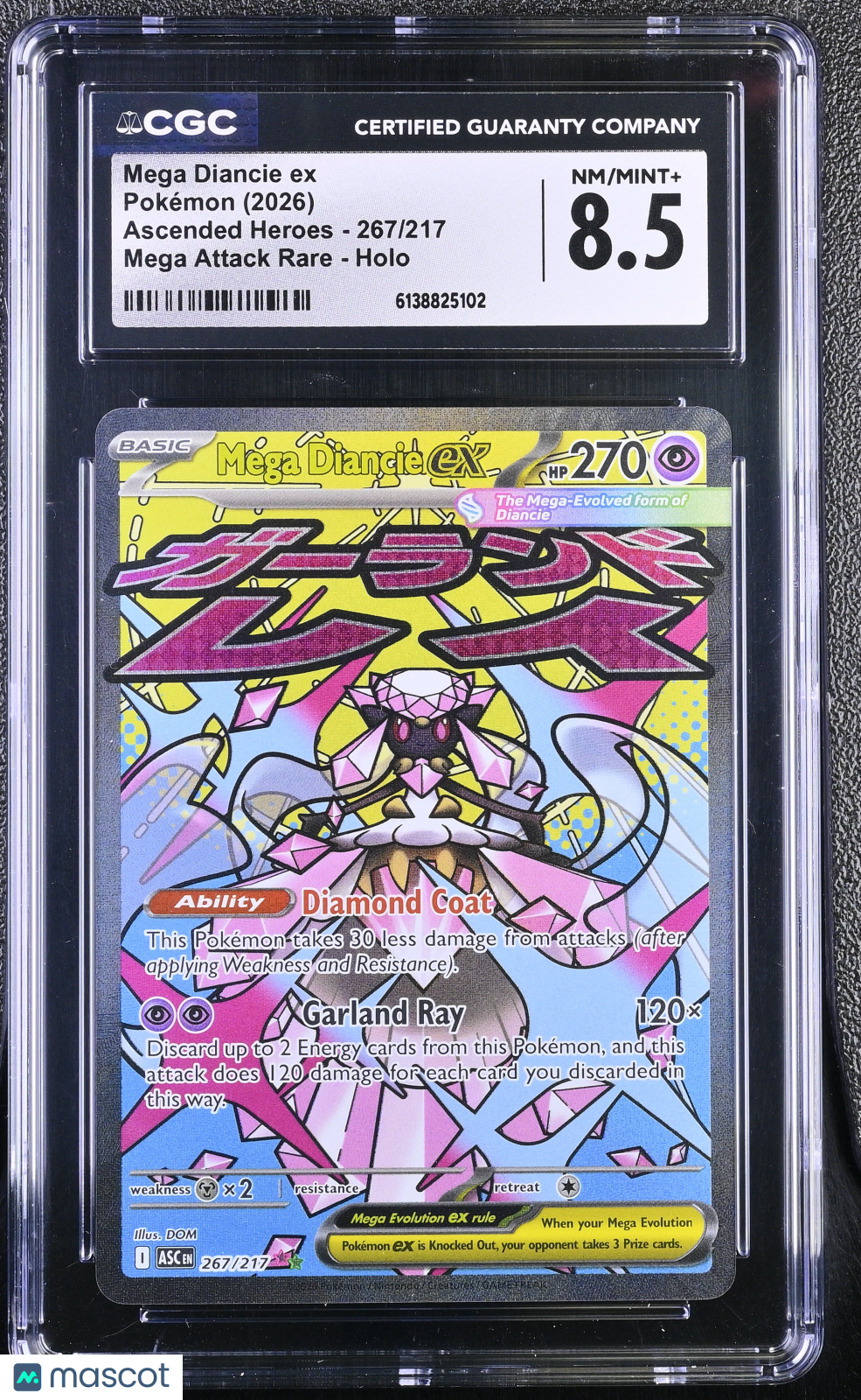 2026 Pokemon Ascended Heroes Mega Diancie ex Holo Mega Attack Rare CGC 8.5 #267
