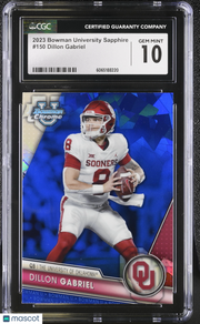 2023 Bowman University Sapphire Dillon Gabriel Rookie #150 CGC 10 Oklahoma