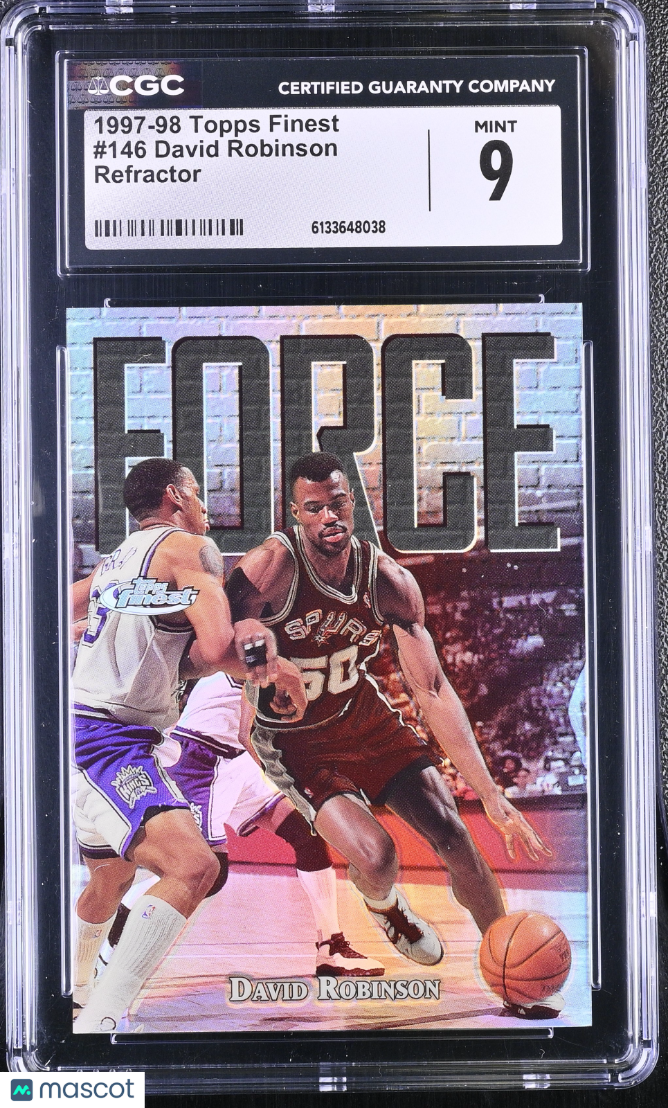 1997-98 Topps Finest David Robinson Refractor #146 CGC 9 San Antonio Spurs